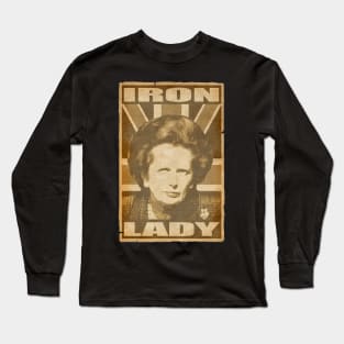 Margaret Thatcher Iron Lady Propaganda Poster Pop Art Long Sleeve T-Shirt